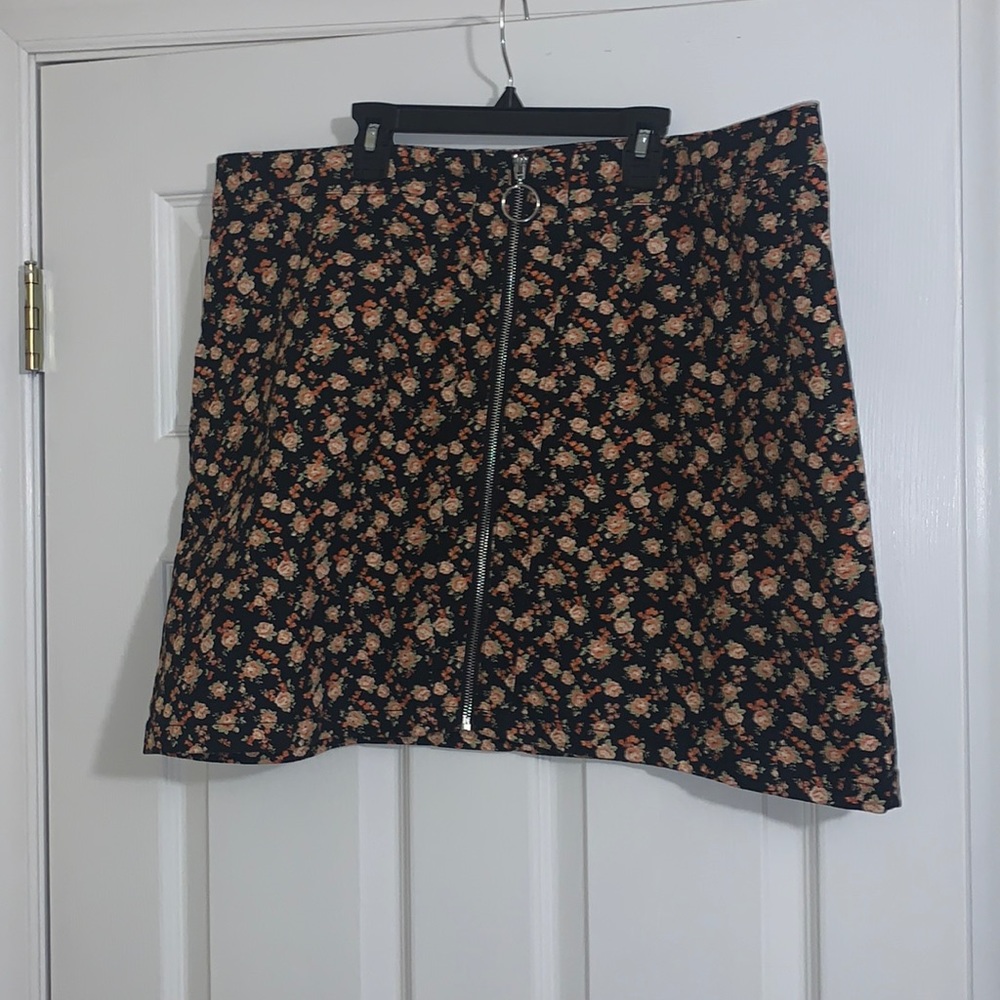 Floral print A-line skirt